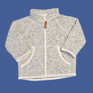 H&M Gray and White Fleece Jacket 6 Months Unisex